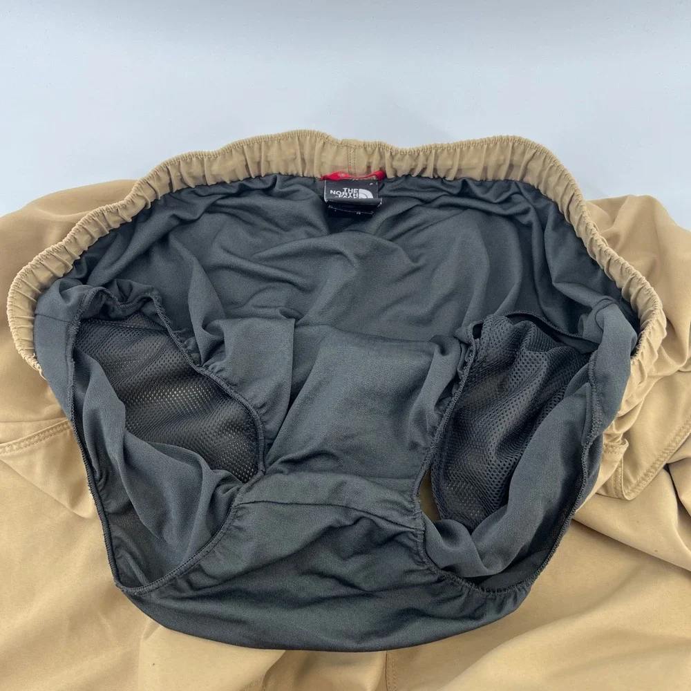 The North Face Mens‎ XL Tan Khaki Belted Hiking Shorts Mesh Liner